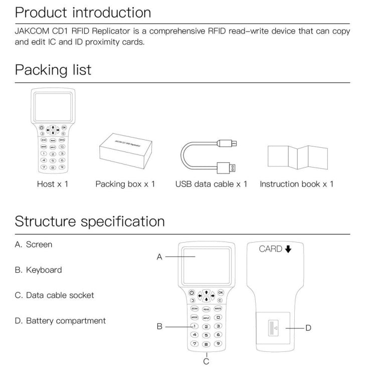 極控者 CD1 門禁感應卡複製機RFID/ICID卡讀卡刷卡器