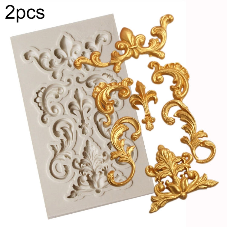 2件一賣 浮雕硅膠翻糖模具 蛋糕裝飾工具巧克力模具