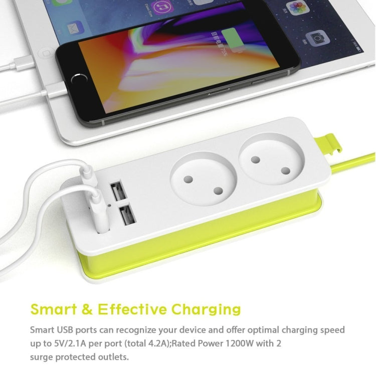 電源板 1/2 EU插頭 4 USB端口 1200W 250V 1.5米電纜 壁式多插座便攜式