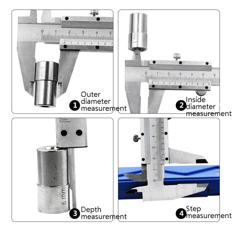 0-150mm 游標卡尺碳鋼精準測量卡尺四用量具