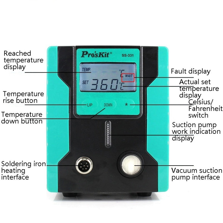 ProsKit SS-331H 電動電熱吸錫器 全自動吸錫泵拆焊台機