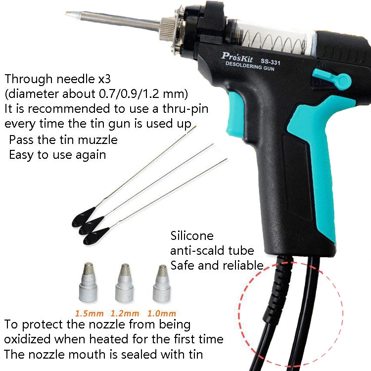 ProsKit SS-331H 電動電熱吸錫器 全自動吸錫泵拆焊台機