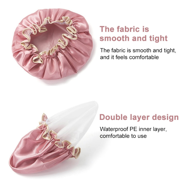 可愛雙層防水綢緞多色沐浴女士厚發套浴帽