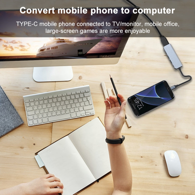 6合一 Type-C轉4K HDMI+SD/TF卡槽+PD Type-C充電+2個USB3.0接口 多功能HUB拓展塢