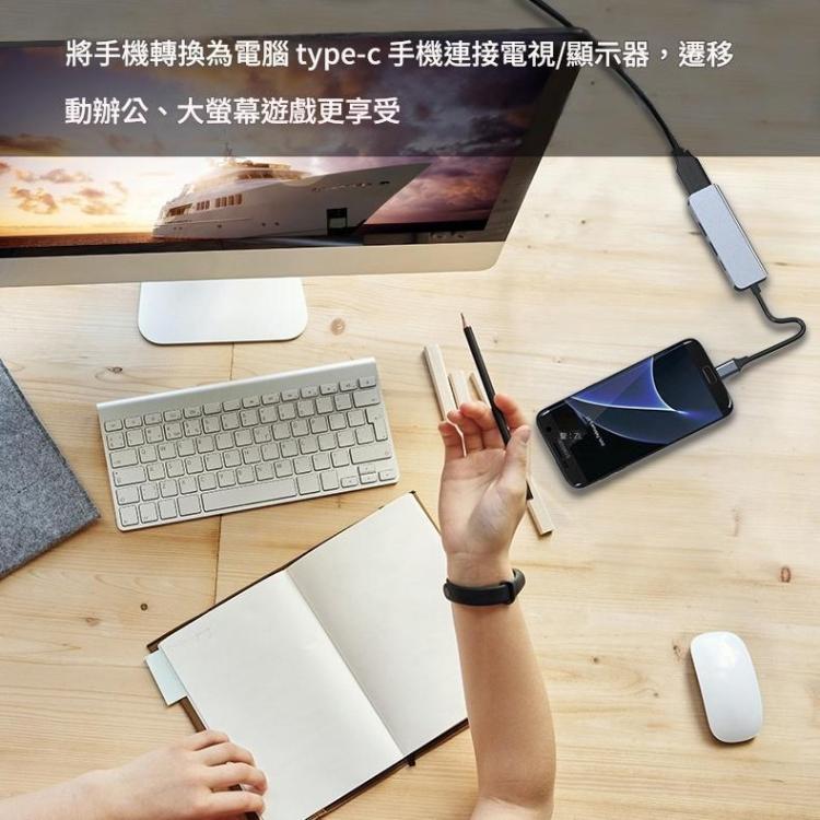 BYL-2011 4合一 Type-C轉4K HDMI+SD/TF卡槽+PD Type-C充電+2個USB3.0接口 多功能HUB拓展塢