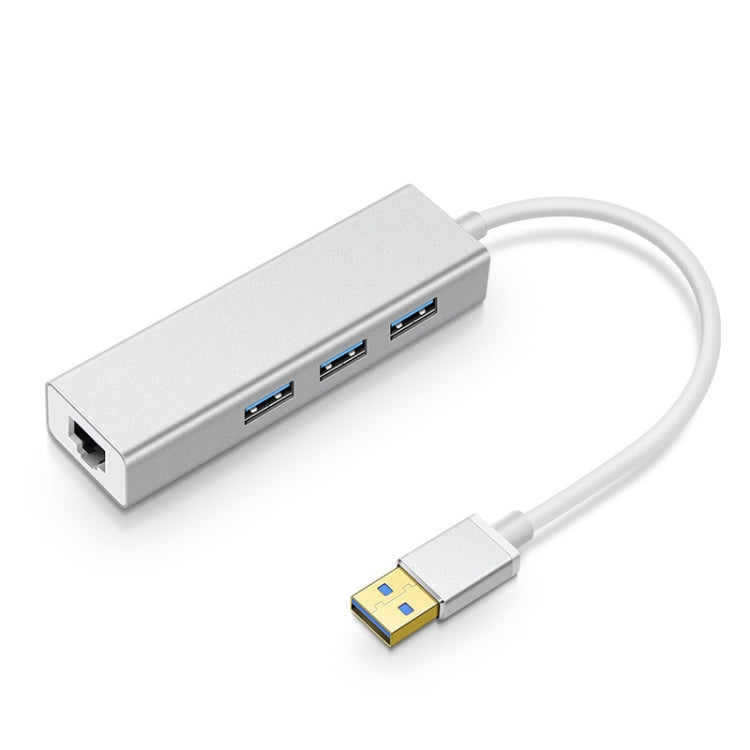 YH-U1009 3xUSB 3.0+RJ45轉USB3.0 筆記本電腦外置免驅集線器 顏色隨機發貨