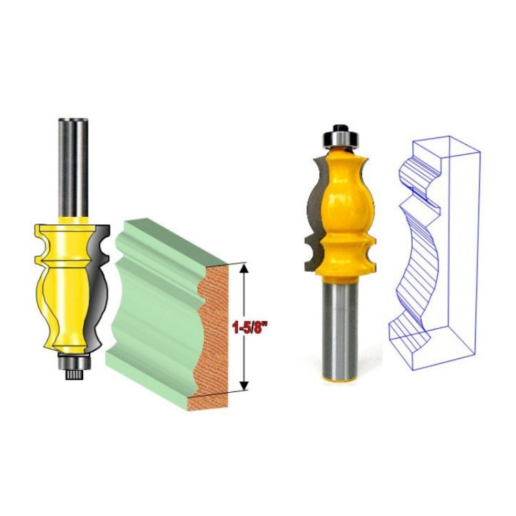 1/2柄魚尾扶手線條刀 木工雕刻修邊銑刀