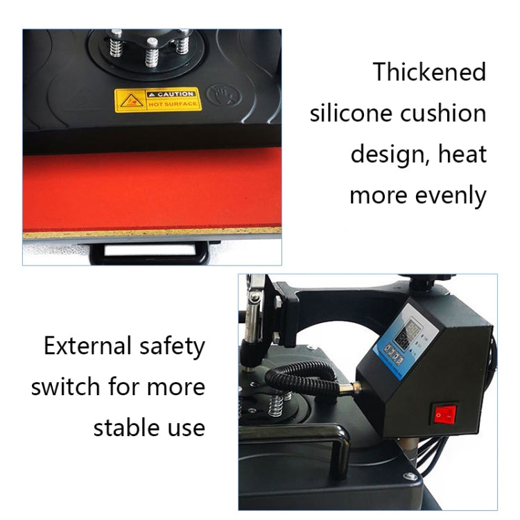 WL2938T 1200W 5合一 燙畫機適用T恤印花熱轉印機，歐規