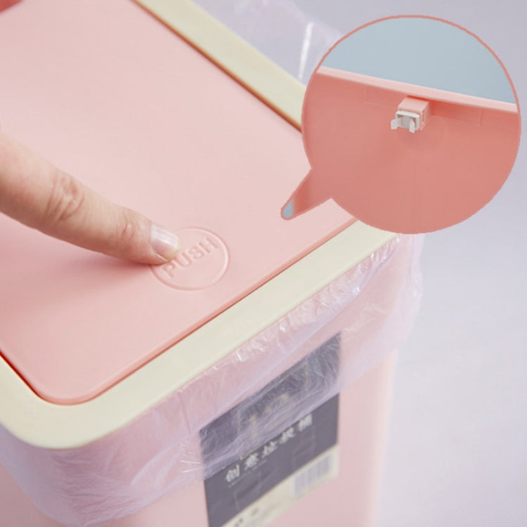 家用12升客廳有蓋長方形按壓分類塑料垃圾桶