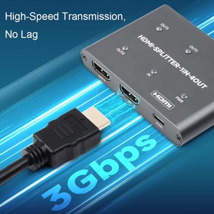 微雪 23738 4K HDMI分配器，1進4出，共享一個HDMI信號源