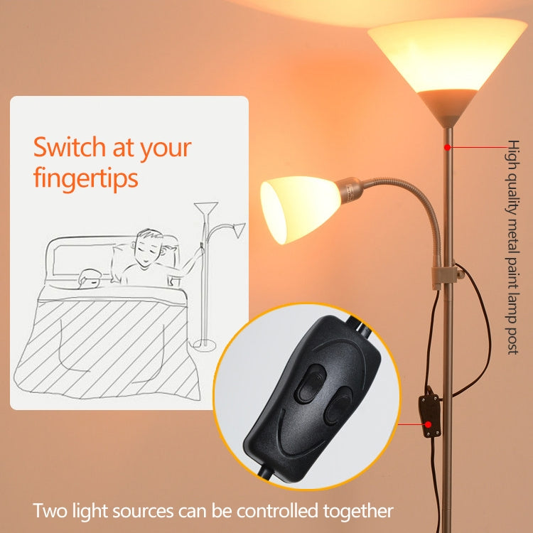 雙頭LED護眼子母落地燈客廳卧室床頭立式檯燈國標插頭