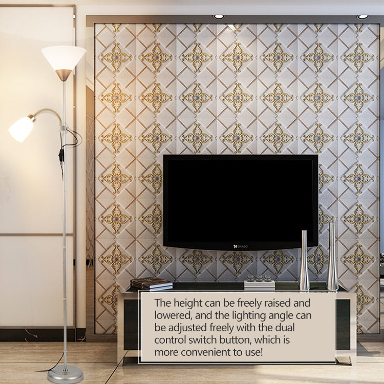 雙頭LED護眼子母落地燈客廳卧室床頭立式檯燈國標插頭