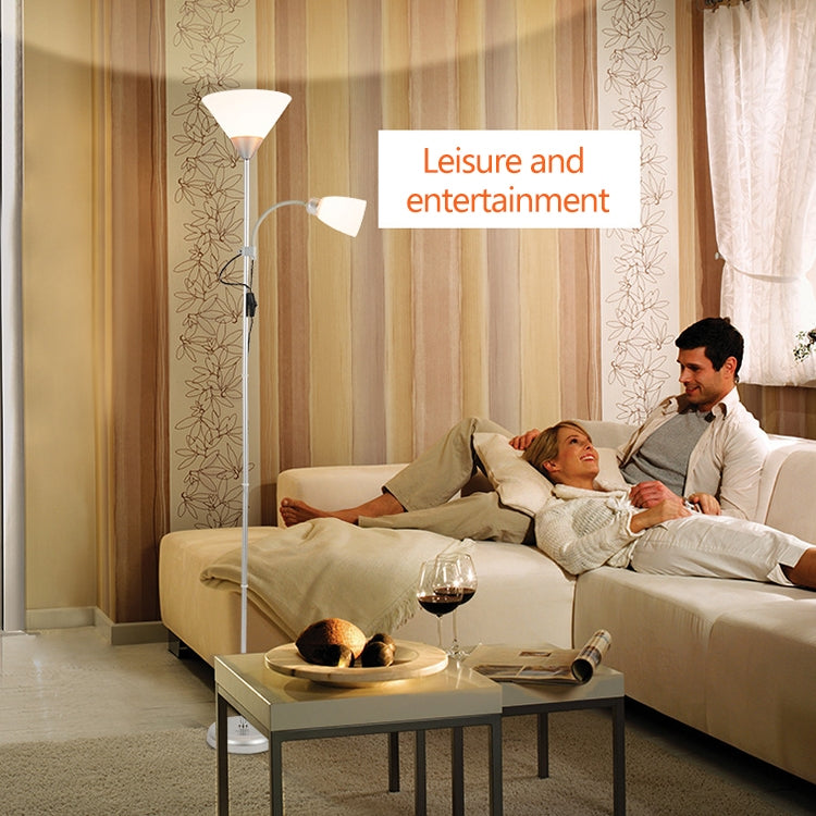 雙頭LED護眼子母落地燈客廳卧室床頭立式檯燈國標插頭