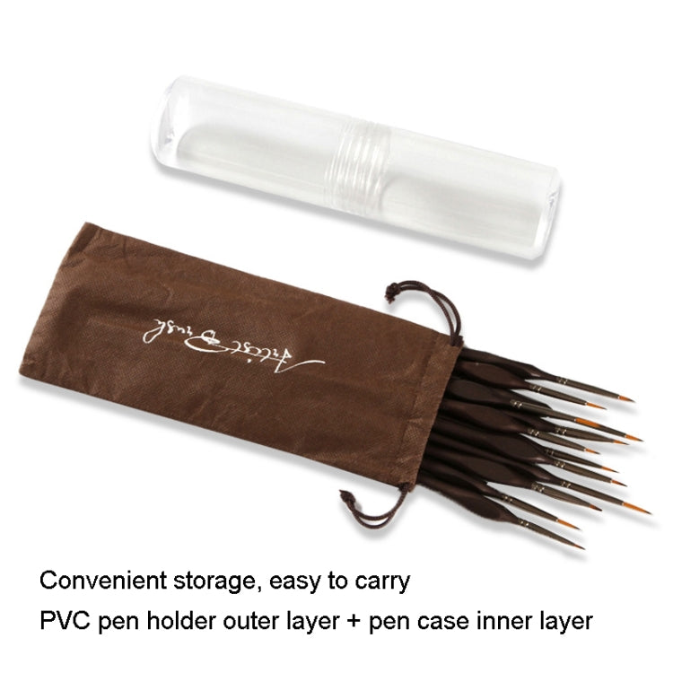 12支裝 繪畫三角桿雙色尼龍毛勾線筆水彩毛刷畫筆美術用品