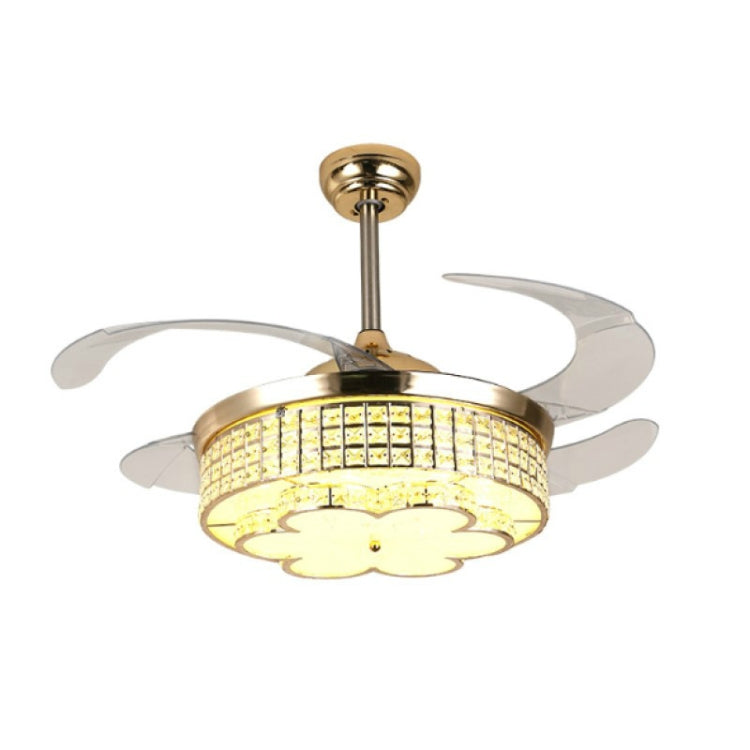 隱形水晶風扇LED吊燈家居客廳卧室變頻吊扇燈 帶遙控