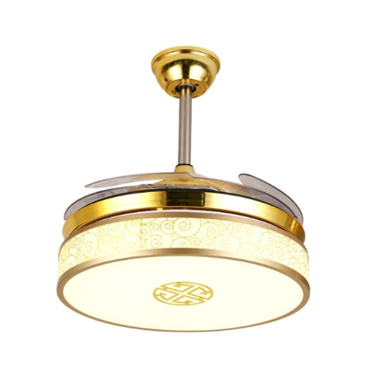 隱形水晶風扇LED吊燈家居客廳卧室變頻吊扇燈 帶遙控