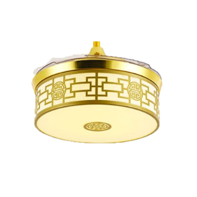 隱形水晶風扇LED吊燈家居客廳卧室變頻吊扇燈 帶遙控