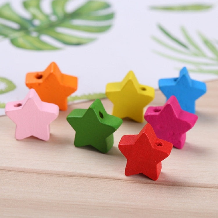 100顆/包 兒童手工DIY益智彩色五角星串珠飾品配件