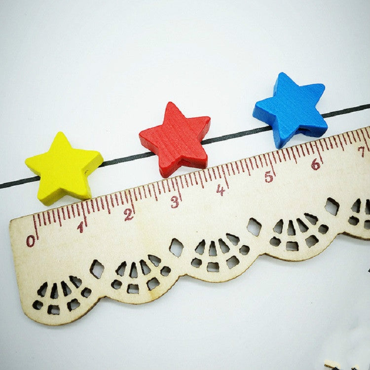 100顆/包 兒童手工DIY益智彩色五角星串珠飾品配件