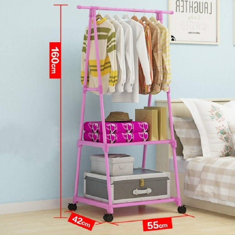 不銹鋼可拆卸多功能置地三角簡易衣帽架置物架