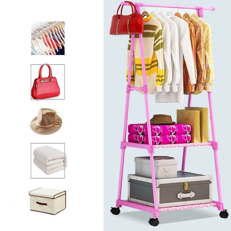 不銹鋼可拆卸多功能置地三角簡易衣帽架置物架