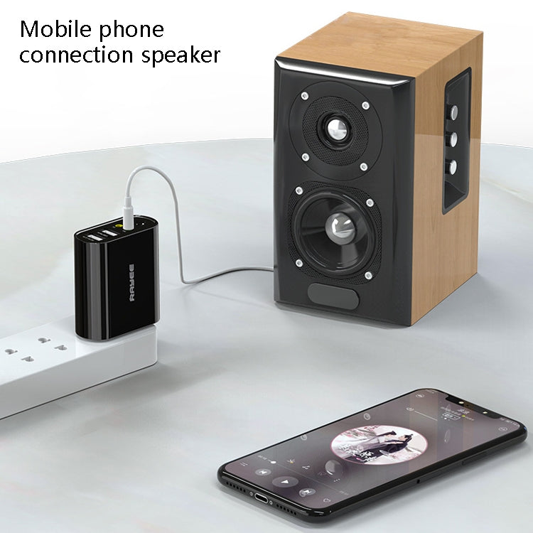 RAYEE K8 藍牙5.0音頻接收發射器 二合一配器 支持2.1A快充U盤播放 美規