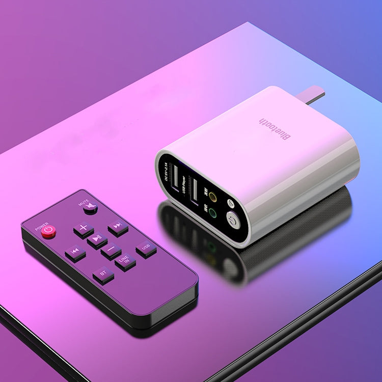 RAYEE K8 遙控版二合一藍牙5.0接收器發射器 帶快充U盤播放，美規