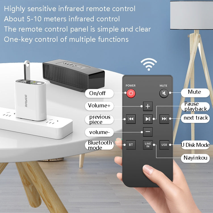 RAYEE K8 遙控版二合一藍牙5.0接收器發射器 帶快充U盤播放，美規