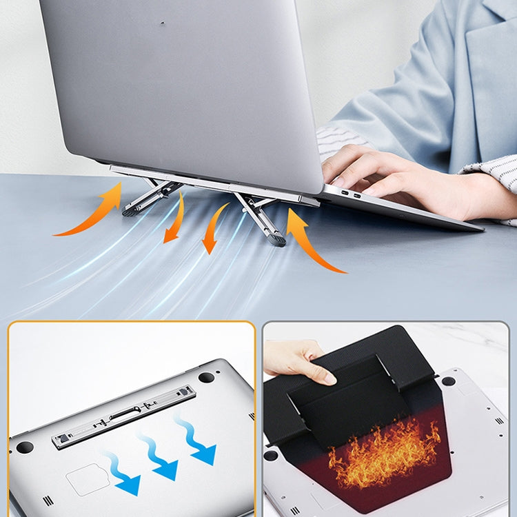 Oatsbasf/派凡 K01 可調節桌面增高底座鋁合金散熱器摺疊筆記本電腦支架