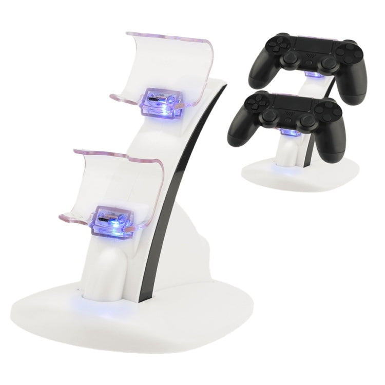IPLAY LED微型雙控制器充電器2 LED微型USB手柄快速充電基座站式充電器，用於PS4控制器