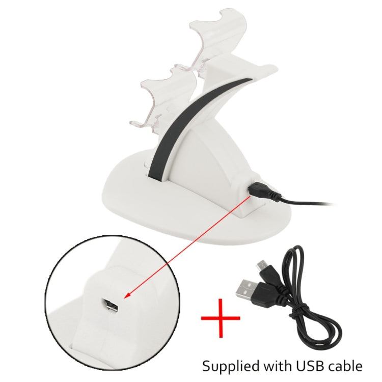 IPLAY LED微型雙控制器充電器2 LED微型USB手柄快速充電基座站式充電器，用於PS4控制器