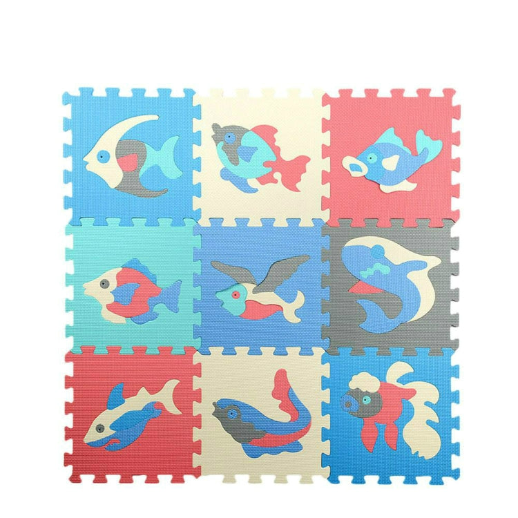 9件/套 拼接動員海洋泡沫墊兒童益智玩具益智防滑防摔爬行墊