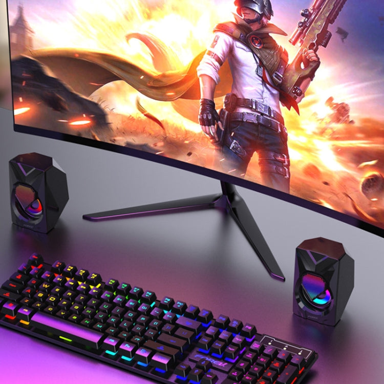 FOREV FV-209  一對裝 數碼迷你音箱多媒體炫彩燈低音炮小音響