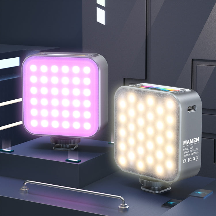 Mamen D01 66燈珠 2500-9000K雙面RGB補光燈