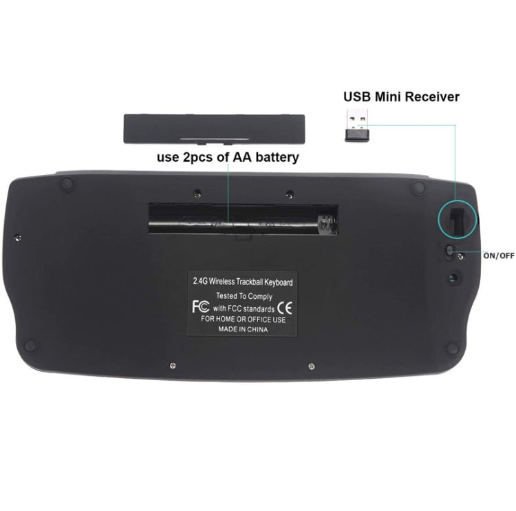 MY-10  2.4G 78鍵1200 DPI迷你無線軌跡球鍵盤無線鍵鼠套裝