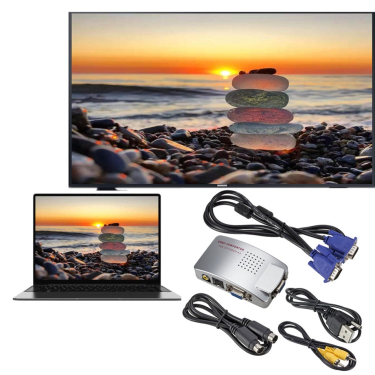 電腦vga轉電視av視頻轉換器