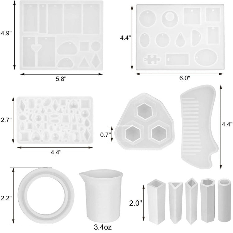 129合一 時光寶石項鏈吊墜水晶滴膠樹脂硅膠模具套裝
