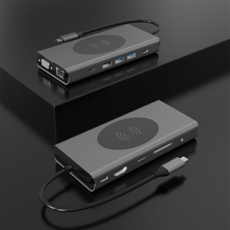 BX13V 13合1 Type-C擴展塢 無線充電集線器