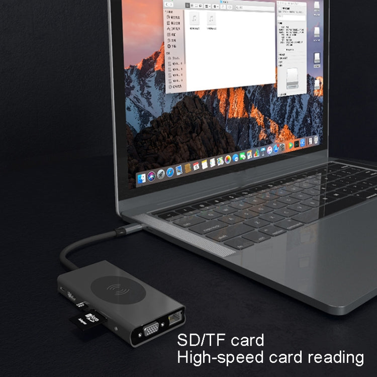 BX13V 13合1 Type-C擴展塢 無線充電集線器