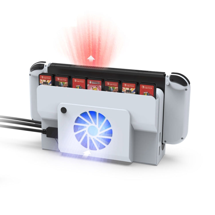 DOBE 主機底座散熱風扇帶收納卡槽適用於Switch OLED