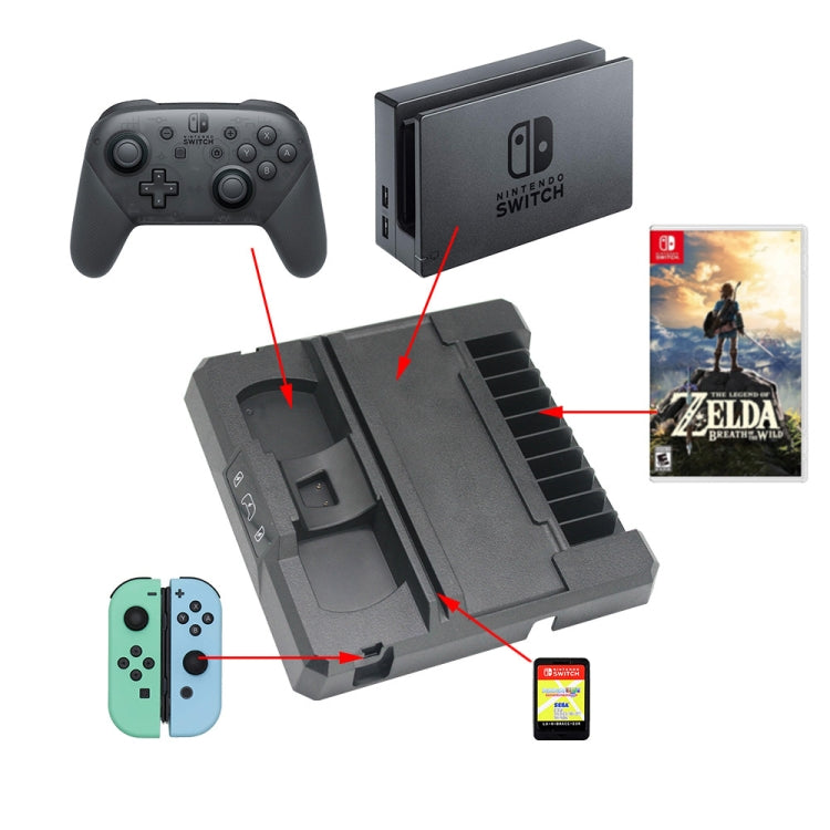 多功能遊戲機手柄充電底座收納支架適用於任天堂Switch