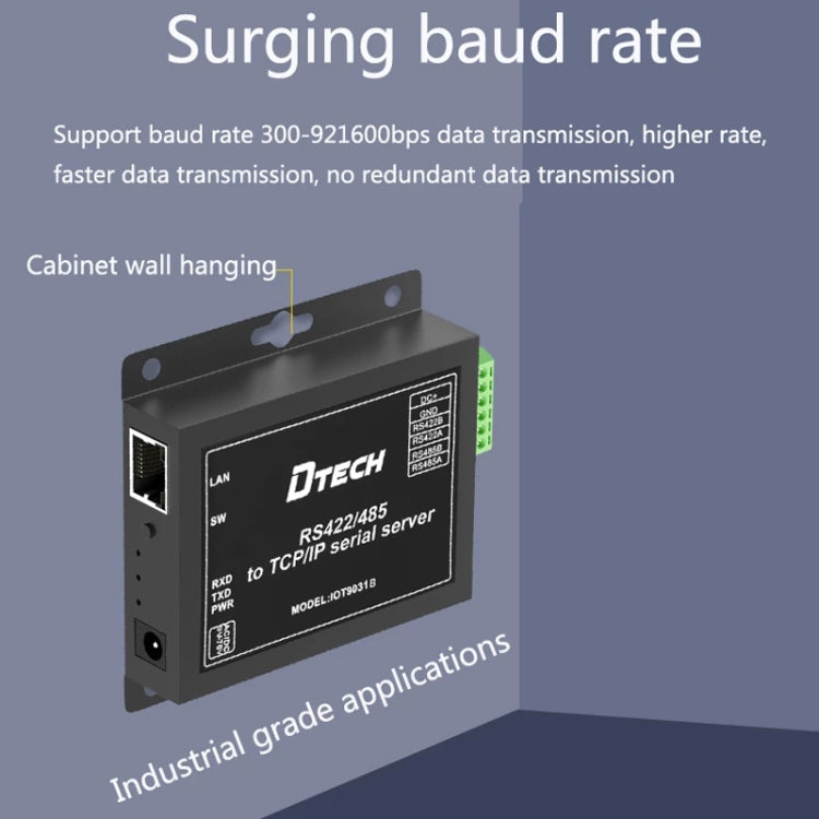 帝特 IOT9031B RS485/422轉TCP/IP以太網串口服務器，國標