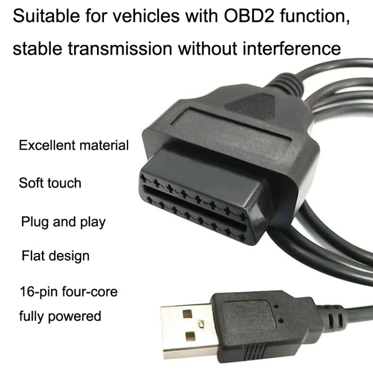16PIN USB AM轉OBD2母轉換線汽車電腦診斷儀線