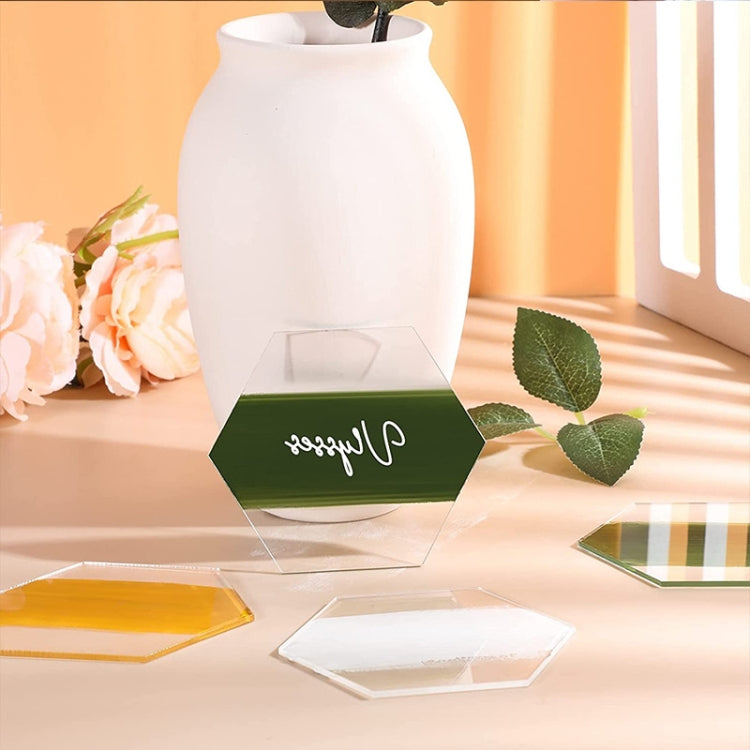 10片賣 透明六角亞克力座位卡賓客名片標誌裝飾DIY板