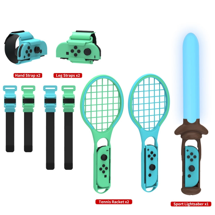 DOBE TNS-2123 運動光劍+腿帶+網球拍+腕帶 7合1運動套裝適用於任天堂Switch
