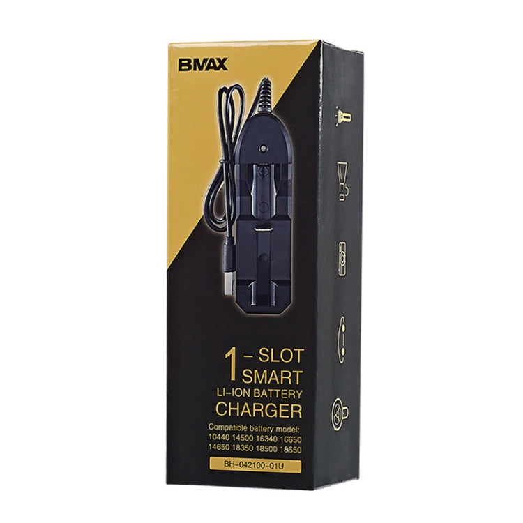 3件賣 BMAX 18650鋰電池單槽USB充電器, Single Slot USB(Black)