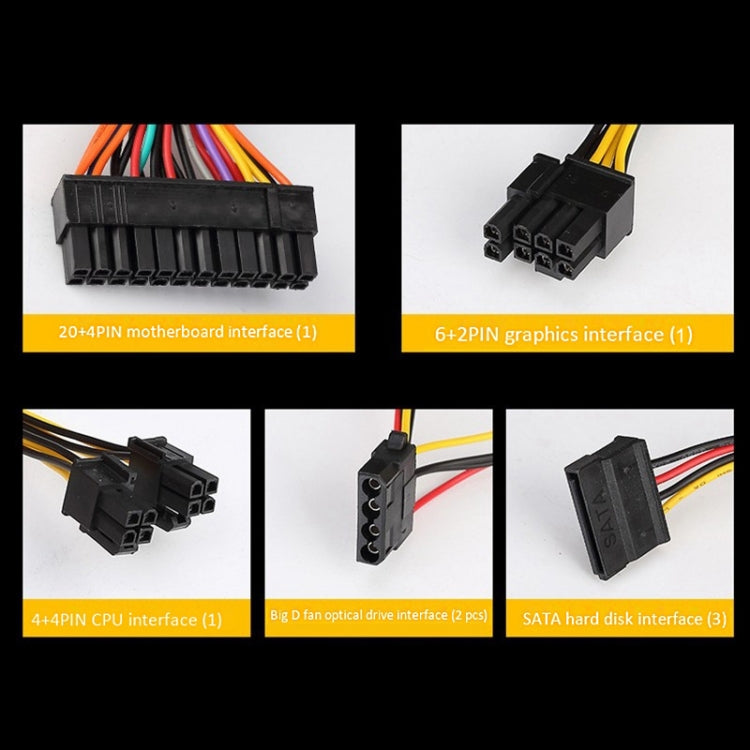 爵柏 JBON  500WS ATX 12V 台式電腦電源額定400W靜音6P顯卡供電背線主機電源