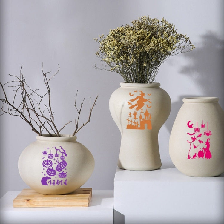 12張/套 萬聖節鏤空兒童輔助繪畫牆繪噴塗模板