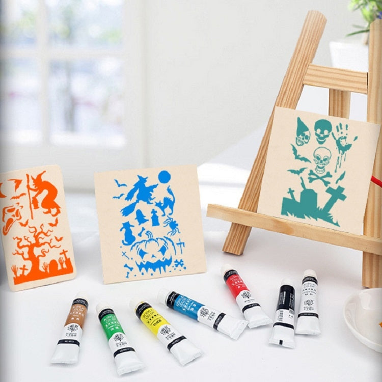 12張/套 萬聖節鏤空兒童輔助繪畫牆繪噴塗模板
