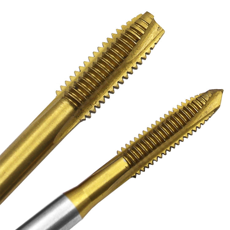 M3-M8鍍鈦螺尖機用直槽絲錐高速鋼攻絲攻內螺紋套裝 , 5 In 1 / Set Thread Set